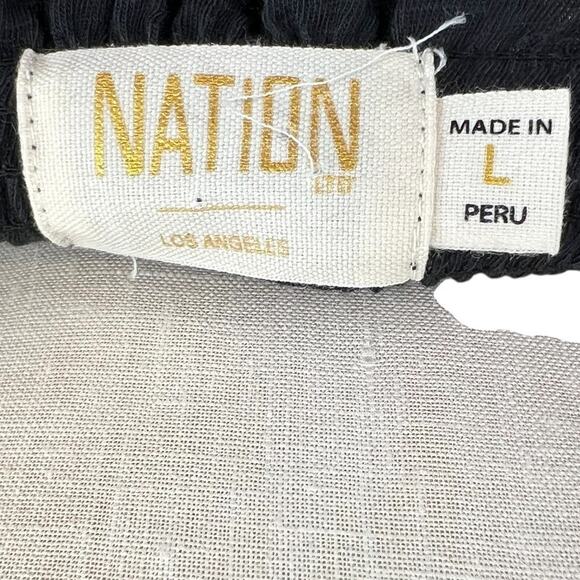 Nation LTD Shoshanah‎ Smocked Sundress Dress Midi Sleeveless Black Size Large - Picture 9 of 11